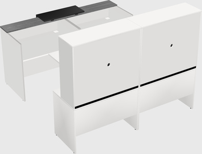 Shared u-shaped reception desks