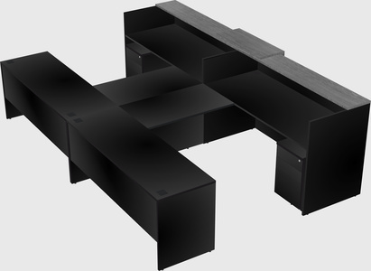Shared u-shaped reception desks