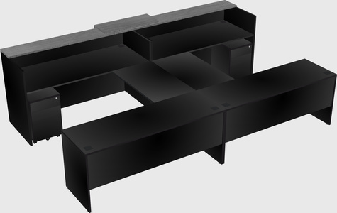 Shared u-shaped reception desks