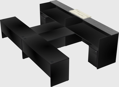 Shared u-shaped reception desks