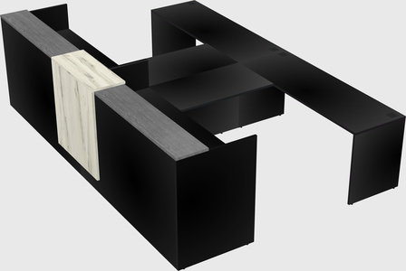 Shared u-shaped reception desks
