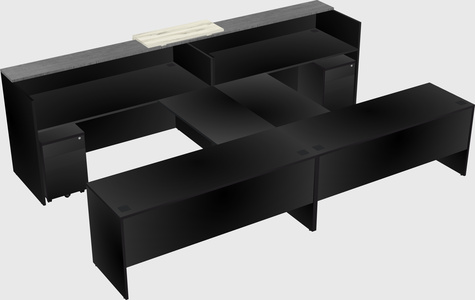 Shared u-shaped reception desks