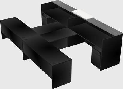 Shared u-shaped reception desks