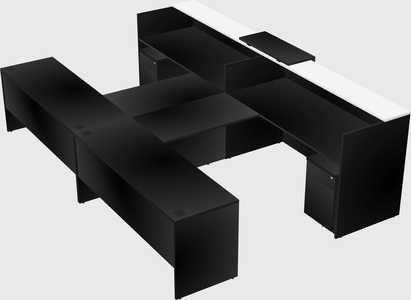 Shared u-shaped reception desks