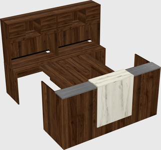 Shared u-shaped reception desks
