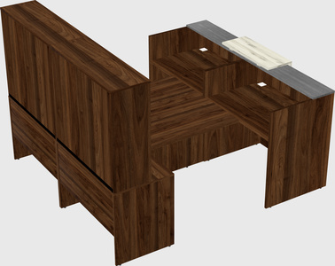 Shared u-shaped reception desks
