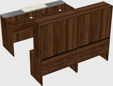 Shared u-shaped reception desks
