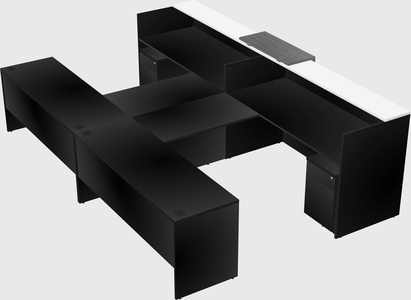 Shared u-shaped reception desks
