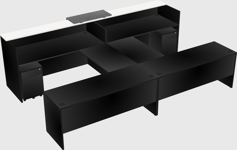 Shared u-shaped reception desks