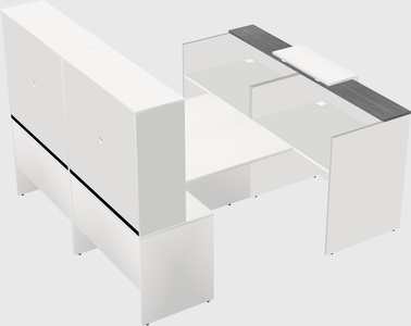 Shared u-shaped reception desks