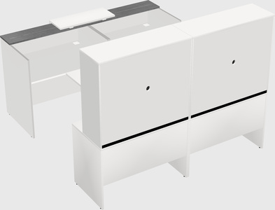 Shared u-shaped reception desks