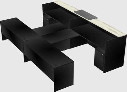 Shared u-shaped reception desks
