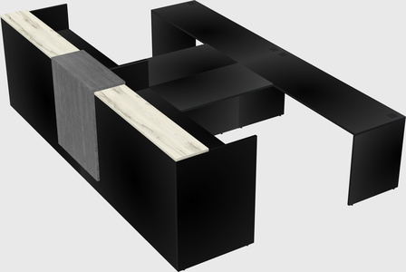 Shared u-shaped reception desks