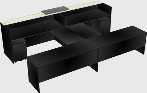 Shared u-shaped reception desks
