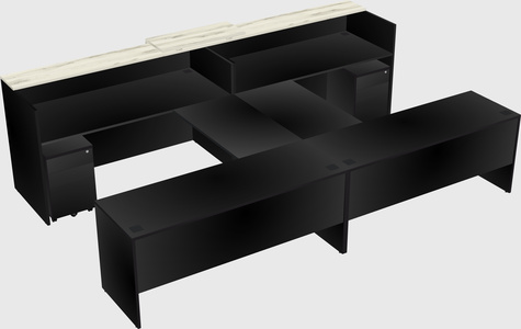 Shared u-shaped reception desks