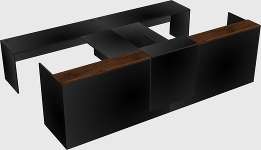 Shared u-shaped reception desks
