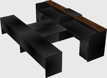 Shared u-shaped reception desks