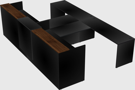 Shared u-shaped reception desks