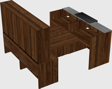 Shared u-shaped reception desks