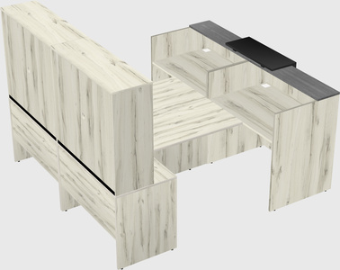 Shared u-shaped reception desks