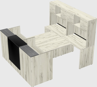 Shared u-shaped reception desks