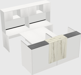 Shared u-shaped reception desks