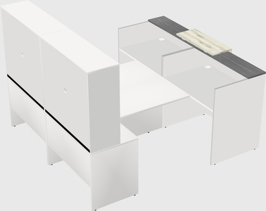 Shared u-shaped reception desks