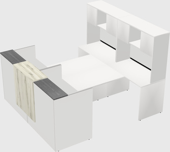 Shared u-shaped reception desks