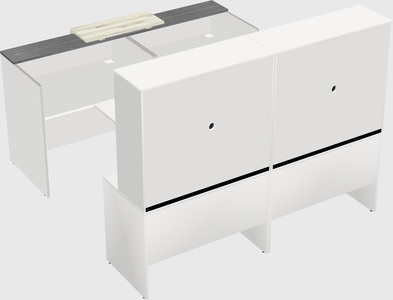 Shared u-shaped reception desks
