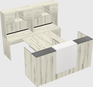 Shared u-shaped reception desks