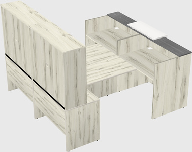 Shared u-shaped reception desks