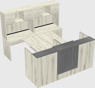 Shared u-shaped reception desks