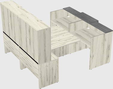 Shared u-shaped reception desks