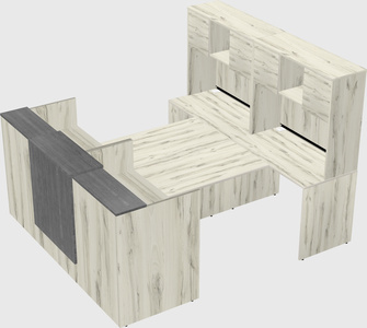 Shared u-shaped reception desks