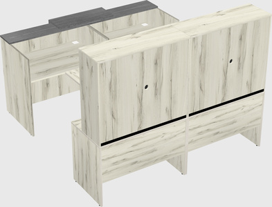 Shared u-shaped reception desks
