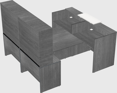 Shared u-shaped reception desks