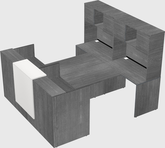 Shared u-shaped reception desks