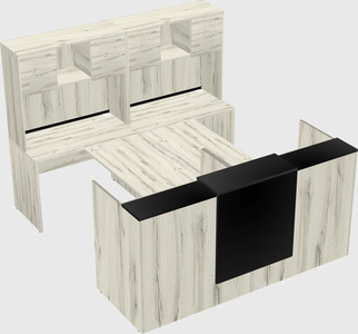 Shared u-shaped reception desks