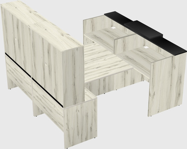Shared u-shaped reception desks