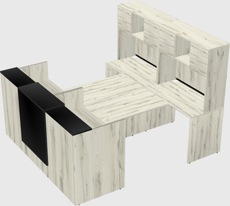 Shared u-shaped reception desks