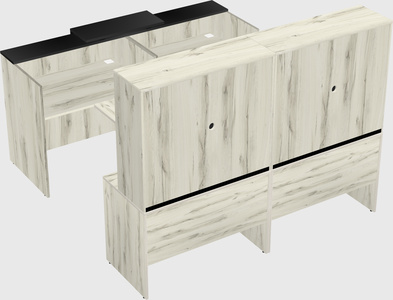 Shared u-shaped reception desks