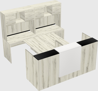 Shared u-shaped reception desks