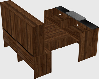 Shared u-shaped reception desks