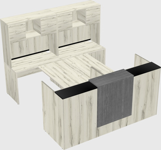 Shared u-shaped reception desks
