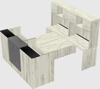 Shared u-shaped reception desks