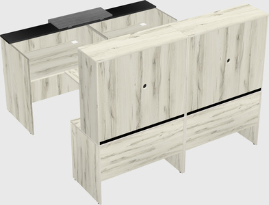 Shared u-shaped reception desks