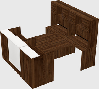 Shared u-shaped reception desks