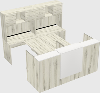 Shared u-shaped reception desks