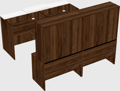 Shared u-shaped reception desks