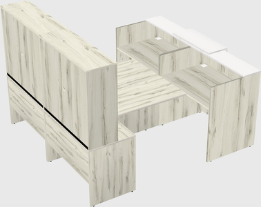 Shared u-shaped reception desks